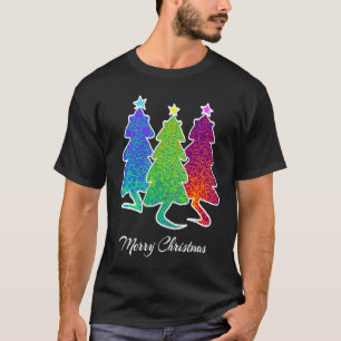 Weihnachtsbäume Katze Eidechse Dinosaurier Ratte B T-Shirt