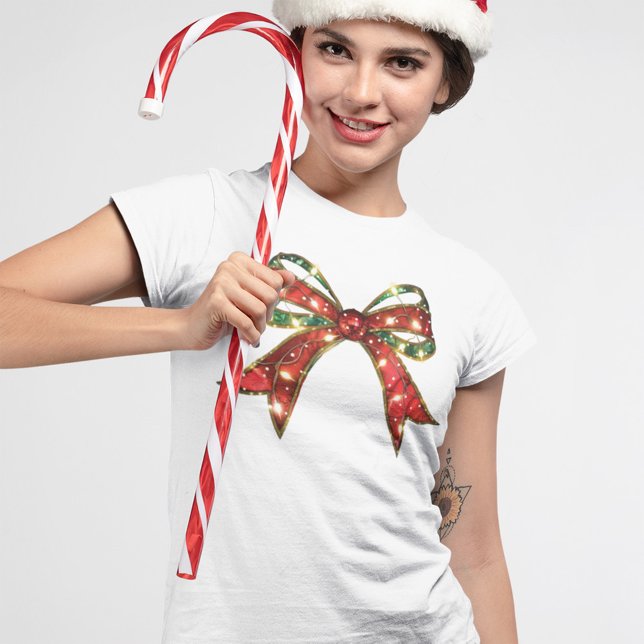 Weihnachtsbäume Krawatte mit Lights Weihnachten Ja T-Shirt (Von Creator hochgeladen)