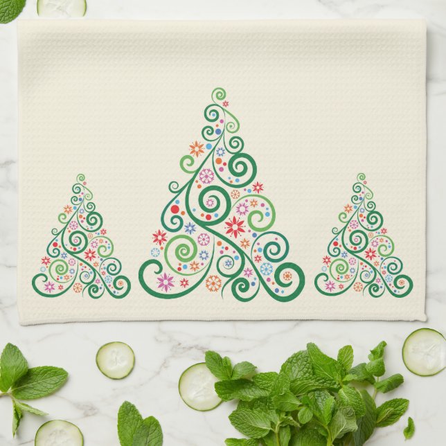 Weihnachtsbäume Küchentücher (Gefaltet)