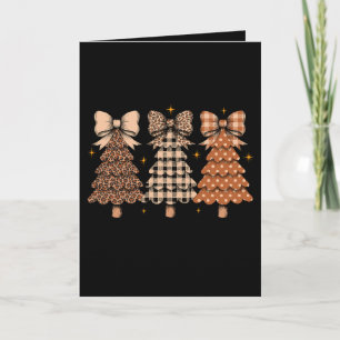 Weihnachtsbäume Leopard Kariert Schleife Xmas Feri Karte