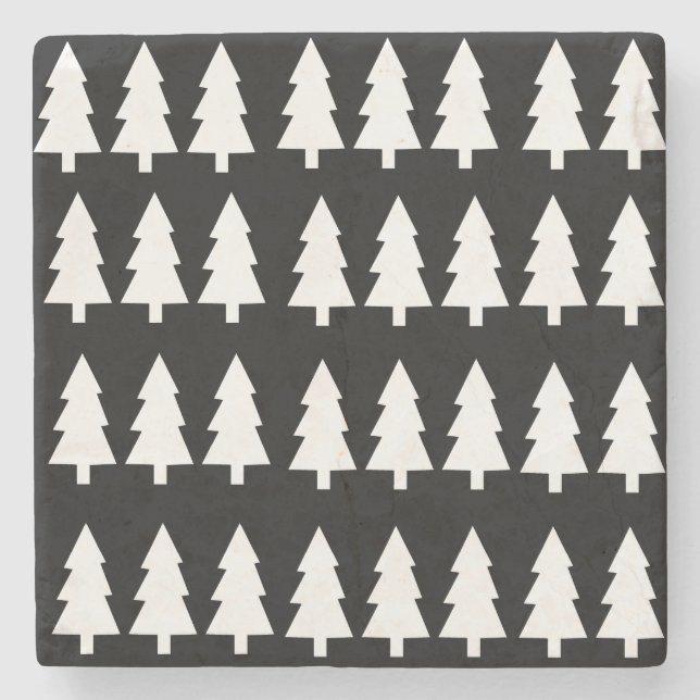 Weihnachtsbäume Marble Stone Untersetzer (Vorderseite)