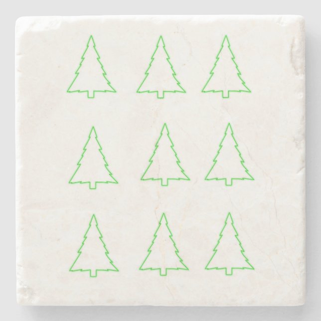 Weihnachtsbäume Marble Stone Untersetzer Green (Vorderseite)