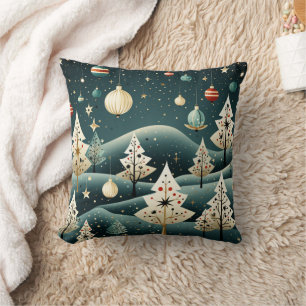 Weihnachtsbäume MCM Winterlandschaft Ornamente Kissen