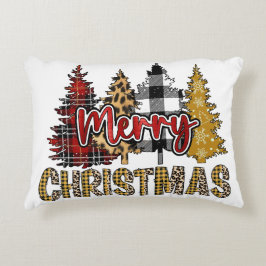 Weihnachtsbäume mit Mustern Dekokissen