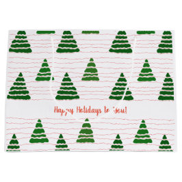 Weihnachtsbäume mit Perlenmuster Große Geschenktüte