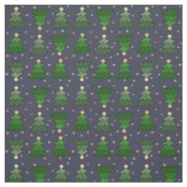 Weihnachtsbäume mit Sternen auf Custom Blue Stoff