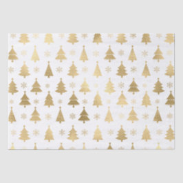 Weihnachtsbäume mit weißen und goldenen Fohlen Seidenpapier