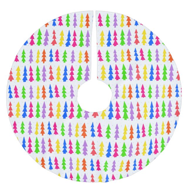 Weihnachtsbäume Mitte des Jahrhunderts mehrfarbig Polyester Weihnachtsbaumdecke (Vorderseite)