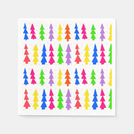 Weihnachtsbäume Mitte des Jahrhunderts mehrfarbig Serviette