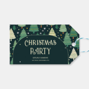 Weihnachtsbäume Modernes Sage Green Pattern Party Geschenkanhänger