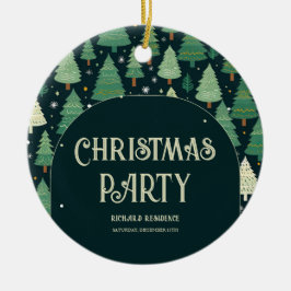 Weihnachtsbäume Modernes Sage Green Pattern Party Keramik Ornament
