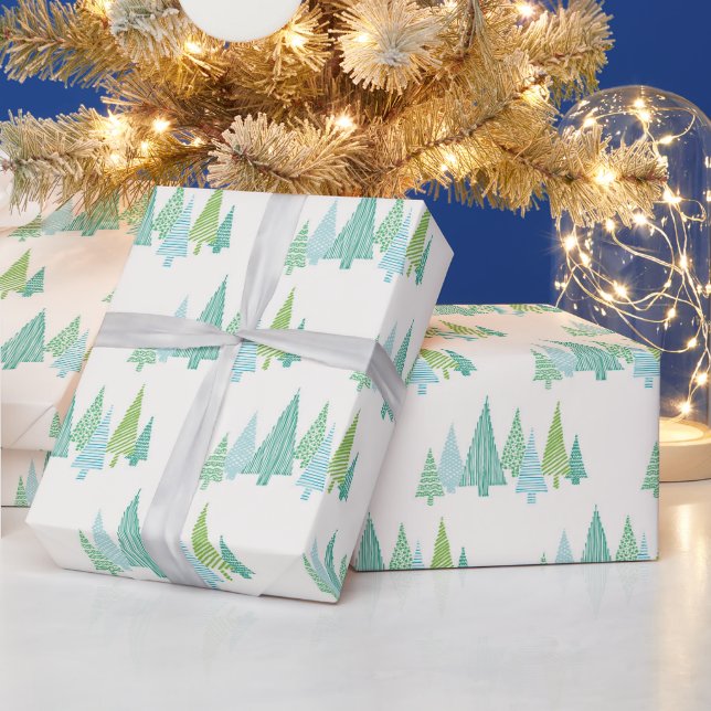 Weihnachtsbäume Muster Geschenkpapier (Feiertage)