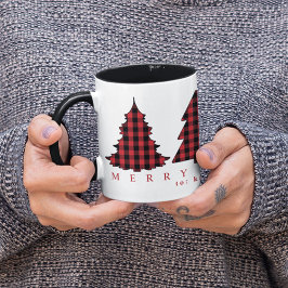 Weihnachtsbäume Niedlich Urlaub Buffalo Karo Muste Tasse