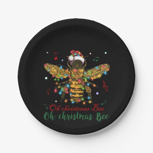 Weihnachtsbäume| Oh Weihnachtsbiene Pappteller (Vorderseite)