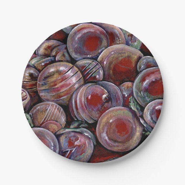 Weihnachtsbäume Pappteller (Vorderseite)