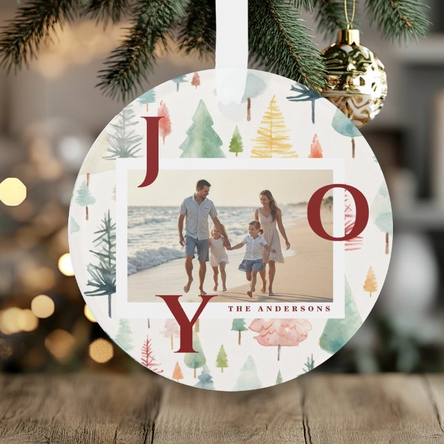 Weihnachtsbäume Pastell-Wasserfarbe Rot Freude Fot Ornament (Von Creator hochgeladen)
