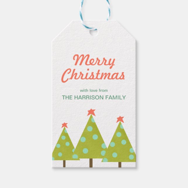 Weihnachtsbäume Personalisierte Geschenktasten Geschenkanhänger (Vorderseite)