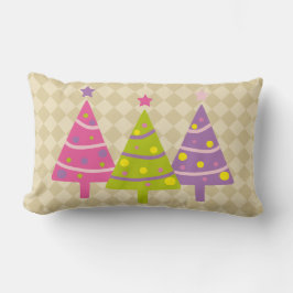 Weihnachtsbäume Pink Niedlich Beige Lendenkissen