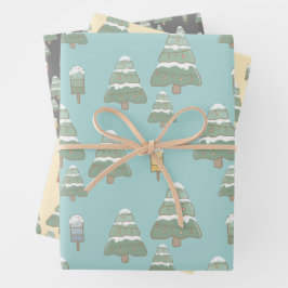 Weihnachtsbäume & Popsicles Geschenkartikel Geschenkpapier Set