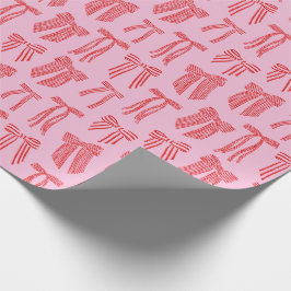 Weihnachtsbäume Rosa Rosa Streifen Coquette Geschenkpapier