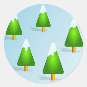 Weihnachtsbäume Runder Aufkleber
