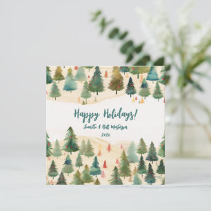 Weihnachtsbäume Rustikaler Wald Feiertagskarte