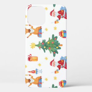 Weihnachtsbäume, Santa: Aquarellmuster. Case-Mate iPhone Hülle