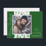 Weihnachtsbäume Save the Date Postkarte<br><div class="desc">Fun Aquarell Weihnachtsdesign. Alle Texte sind individuell einstellbar und lassen sich für Ihr eigenes Party leicht ändern. Save the Date Weihnachts Hochzeitsankündigung Postkarten.</div>