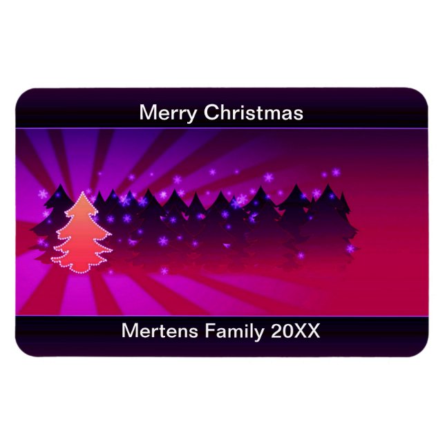 Weihnachtsbäume Schattierungen Lila Urlaub flexibe Magnet (Horizontal)