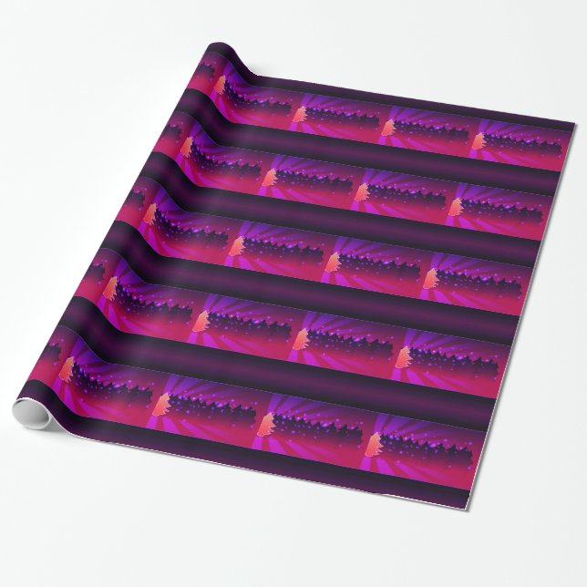Weihnachtsbäume Schattierungen Lila Wrapping Paper Geschenkpapier (Ungerollt)