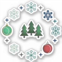 Weihnachtsbäume & Schneeflocken