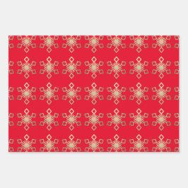 Weihnachtsbäume Schneeflocken Geschenkpapier Set