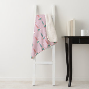 Weihnachtsbäume Schneeflocken Rosa Grün Sherpadecke