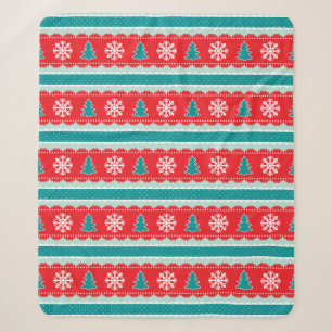Weihnachtsbäume Schneeflocken Rotes Aquamarines Mu Sherpadecke