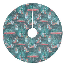 Weihnachtsbäume, Schneemänner, Bunnies und LKW Fleece Weihnachtsbaumdecke