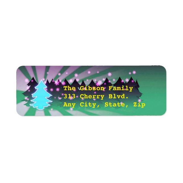 Weihnachtsbäume Shades of Green Address Labels (Vorne)