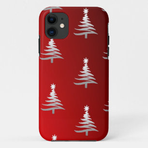 Weihnachtsbäume Silber auf Rot Case-Mate iPhone Hülle
