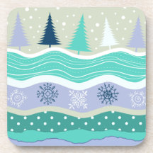 Weihnachtsbäume Snowflakes Scrapbook Untersetzer