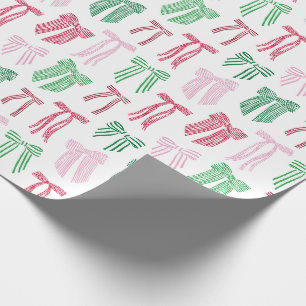 Weihnachtsbäume Strickcoquette Geschenkpapier