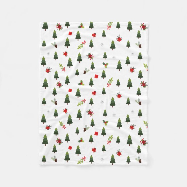 Weihnachtsbäume und -bäume fleecedecke (Vorderseite)