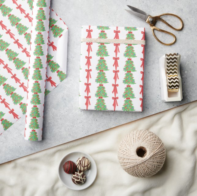 Weihnachtsbäume und -bäume geschenkpapier (Kunsthandwerk)