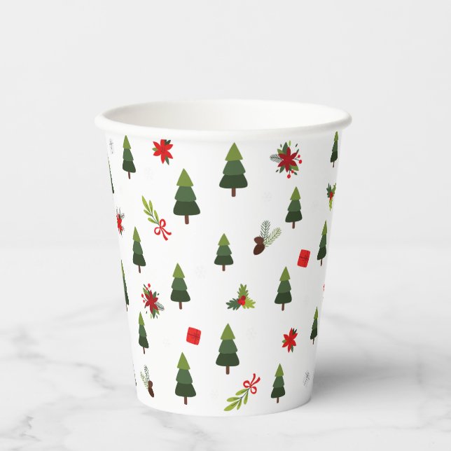Weihnachtsbäume und -bäume pappbecher (Vorderseite)