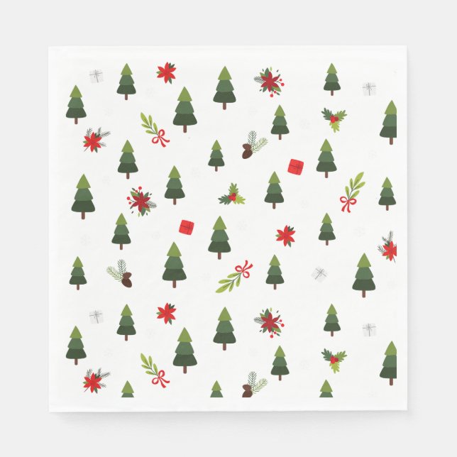 Weihnachtsbäume und -bäume serviette (Vorderseite)
