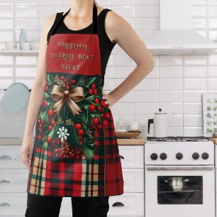 Weihnachtsbäume und Beeren Karierte Schürze