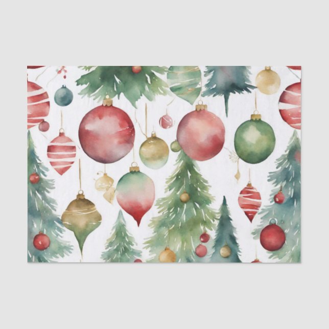 Weihnachtsbäume und -dekorationen Abstrakt Seidenpapier (Vorderseite)