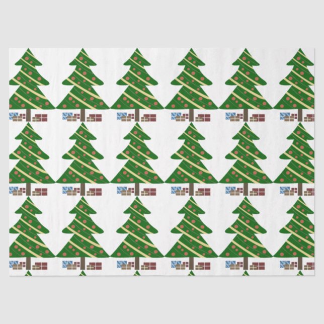 Weihnachtsbäume und Geschenke Seidenpapier (Vorderseite)