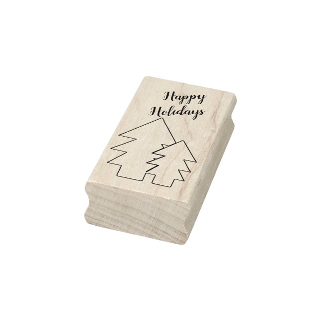 Weihnachtsbäume und Grußkunst Briefmarke Gummistempel (Stempel)