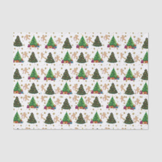 Weihnachtsbäume und Lebkuchen Seidenpapier