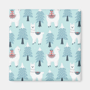Weihnachtsbäume und Llamas Magnet
