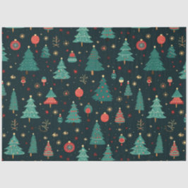 Weihnachtsbäume und Ornamente Schwarzes Weihnachts Seidenpapier
